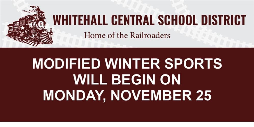  Modified Winter Sports Begin Monday, November 25