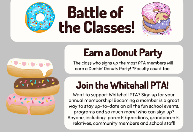  Whitehall PTA Launches "Battle of the Classes" Membership Drive – Win a Donut Party!